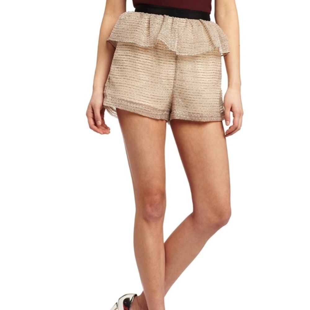 BCBGENERATION SHORT SHORTS PEPLUM SKORT CREAM